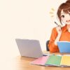 管理業務主任者の通信講座を比べる女性