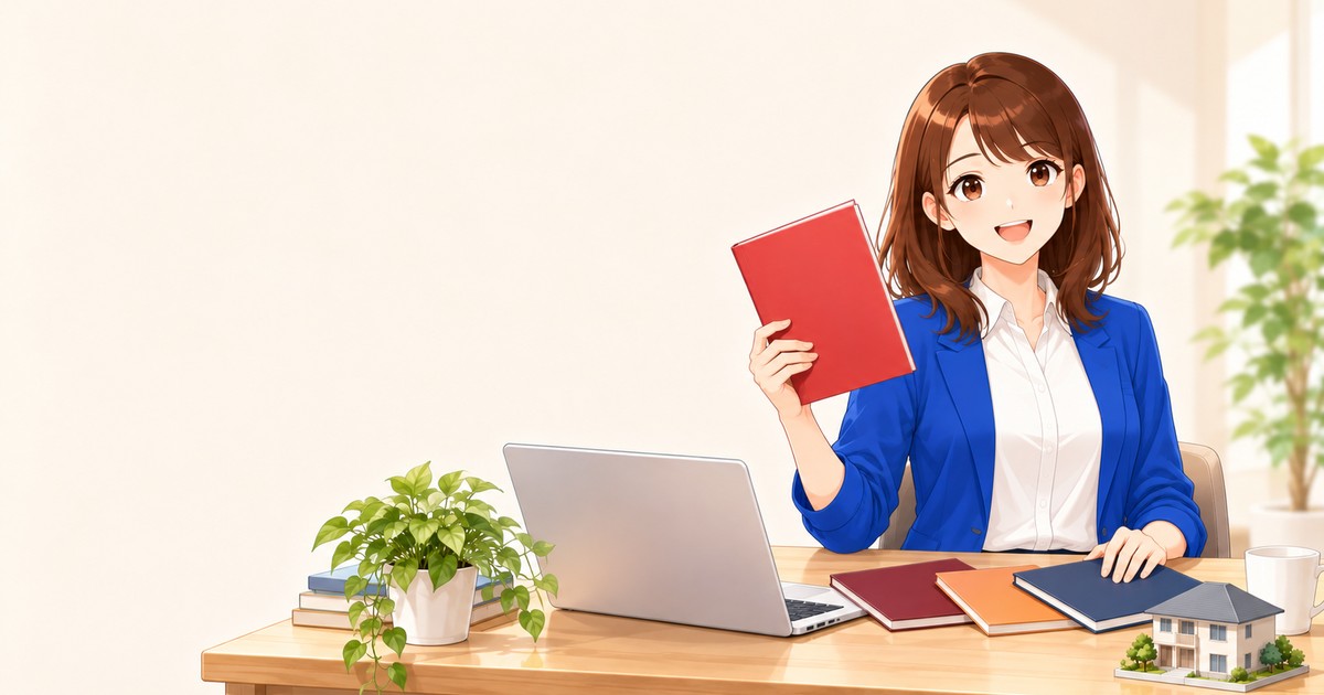 宅建の通信講座を比べる女性