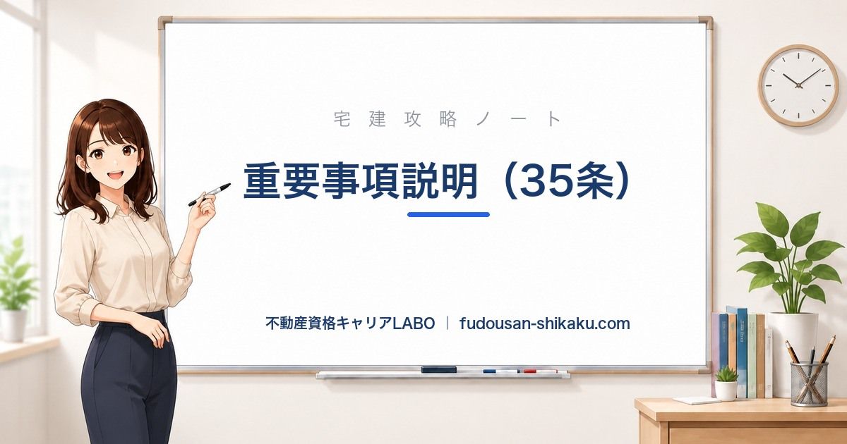 35条 重要事項説明(宅建士の独占業務)|宅建攻略ノート