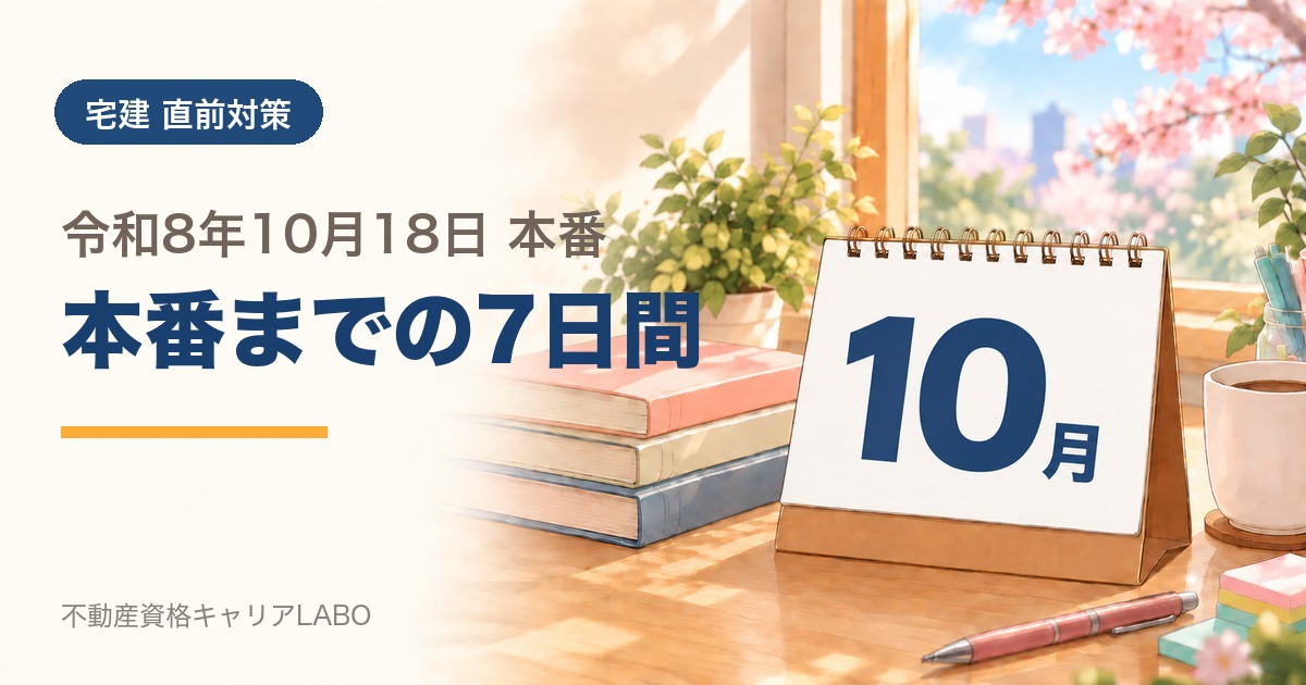 宅建 直前1週間の過ごし方と当日の段取り