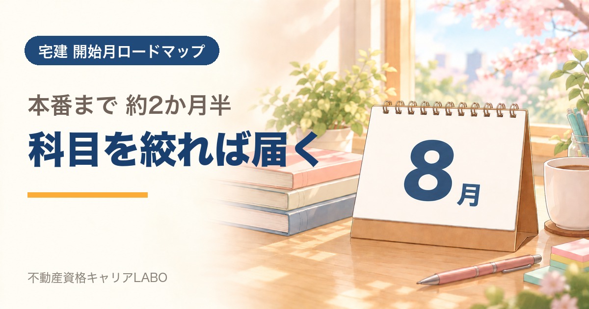 宅建を8月から始めるなら