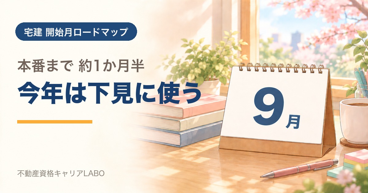 宅建を9月から始めるなら
