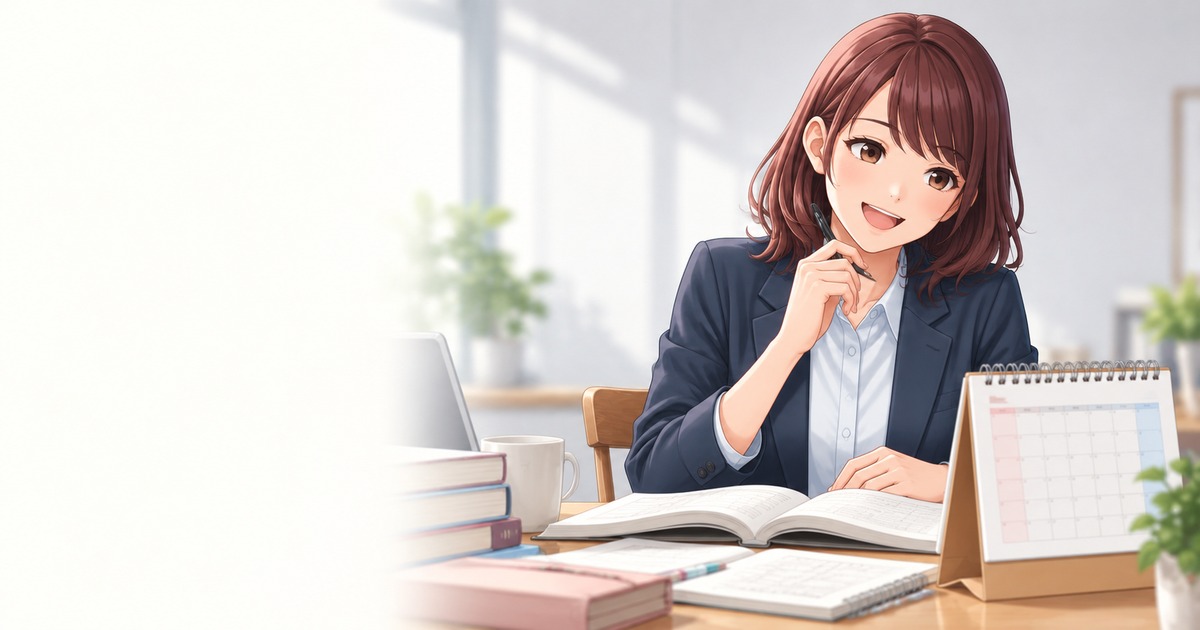 学習スケジュールを説明するあおい先生