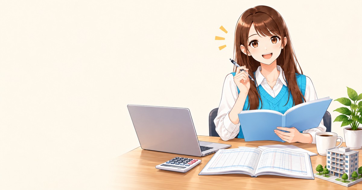 簿記3級の勉強をする女性